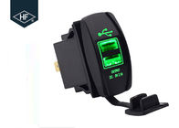 Double USB Socket Motorcycle Cell Phone Charger Corrosion Resistant With LED Light