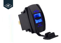 Double USB Socket Motorcycle Cell Phone Charger Corrosion Resistant With LED Light