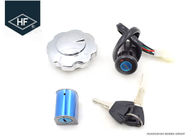 Motorcycle 4 Wire Ignition Switch Lock Fuel Gas Tank Cap Cover Steering Lock Set For Honda CG125