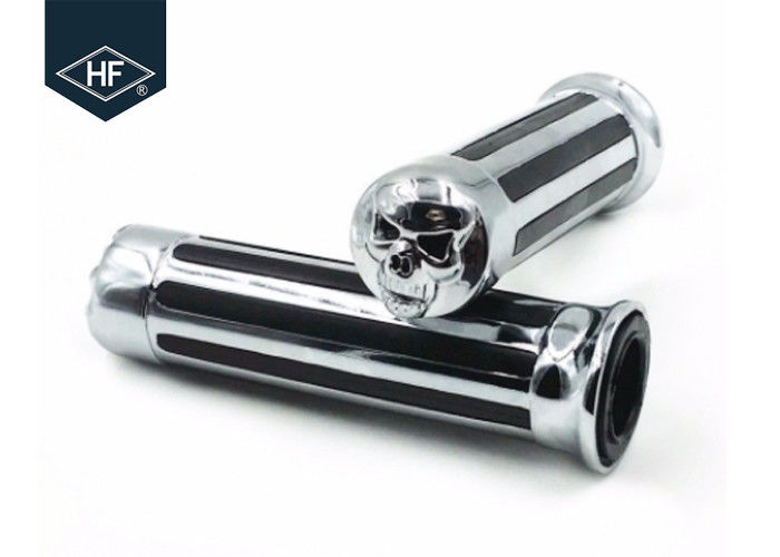 Skull Style Motorcycle Modification Parts Chormed Harley Davsion 25mm Handgrips