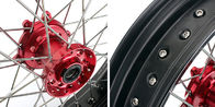 18 Inch CNC Aluminium Aftermarket Motorcycle Wheels ,  Black Motorcycle Rims With Hub
