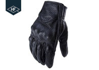 Black Leather Aftermarket Motorcycle Accessories Full Finger Motorcycle Golves