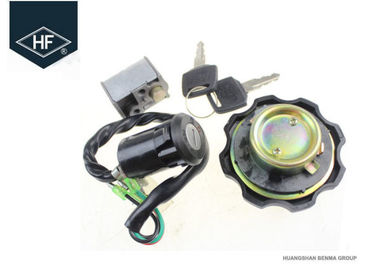 Motorcycle 4 Wire Ignition Switch Lock Fuel Gas Tank Cap Cover Steering Lock Set For Honda CG125